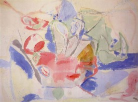 Helen Frankenthaler, Mountains and Sea, 1952. Oil and charcoal on canvas, 86-5/8 x 117-1/4 inches. On extended loan to the National Gallery of Art, Washington, D.C. © Helen Frankenthaler/ Artists Rights Society (ARS), New York