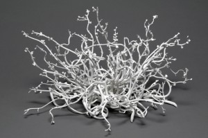 Charles Simonds, Life, With Thorns, 2011. Porcelain, 13 x 21 3/4 x 17 3/4 inches. Courtesy of Knoedler & Company