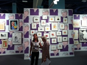 Installation shot of L&M Arts booth at Art Basel Miami, 2011, with works and wallpaper by Andy Warhol. Photo: artcritical