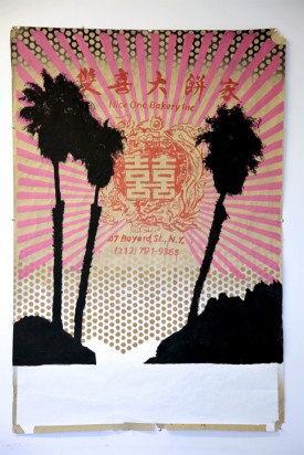 Rupert Goldsworthy, Nice One Bakery, 2011.acrylic and Flasche on paper, 54 x 30 inches. Courtesy of Rupert Goldsworthy