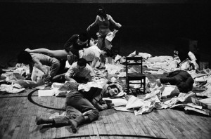 A scene from Carolee Schneemann's Newspaper Event, 1963. © Robert R. McElroy/Licensed by VAGA, New York, New York