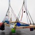 Andrea Bowers, Tree sits - Canopy Camping, earth First! Direct Action Manual with Dream Platform, 2011. Recycled wood, rope, carabiners, miscellaneous equipment and supplies. Courtesy of Andrew Kreps Gallery