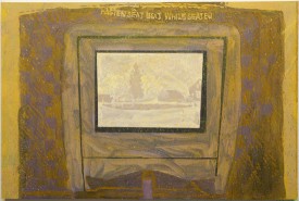 Greg Lindquist, Brave New World (For we are where we are not), 2012. Oil on panel, 32 x 48 inches. Courtesy of Elizabeth Harris Gallery