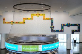 Shura Chernozatonskaya's installation in the Rubin Lobby at the Brooklyn Museum. Courtesy of the Artist