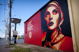 Shephard Fairey, Rise Above, 2012. Mural, Singleton Avenue, Dallas, Tx. Photo: Colleen McInerney