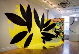 Claudia Chaseling, time machine, 2012. Egg tempera on wall/floor and ink, egg tempera and oil on canvas. Courtesy of the Artist