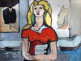Jean Hélion, Pegeen, 1944. Gouache on paper, 8-5/8 x 11-3/8 inches. Courtesy of Schroeder Romero & Shredder