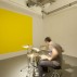 Lynne Harlow, BEAT, 2007. Acrylic paint (8-1/2 x 8-1/2 feet), drum kit, live performance with musicians. Courtesy of the artist and MINUS SPACE, Brooklyn, NY