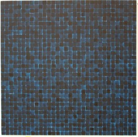 Catherine Lee, Slate Night (Quanta #10), 2011. Oil on canvas, 54 x 54 inches. Courtesy of Galerie Lelong