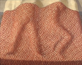 Domenico Gnoli, Due Dormienti. 1966. Acrylic and sand on canvas, 50 x 39-1/3 inches. Fondazione Orsi