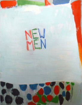 Katherine Bradford, New Men, 2011. Oil on canvas, 80 x 60 inches. Courtesy of Edward Thorp Gallery