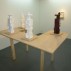 Installation shot of William Corwin sculptures (all 2012, hydrocal plaster, from left) Blue Boy, Ugly Duchess, King and Termites. Courtesy of George and Jørgen Gallery, London