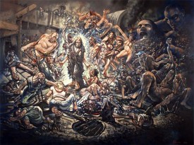 Peter Howson, ?Hades III, 2011. ?Oil on canvas?, 71¾ x 96¼ inches. Courtesy of Flowers Gallery