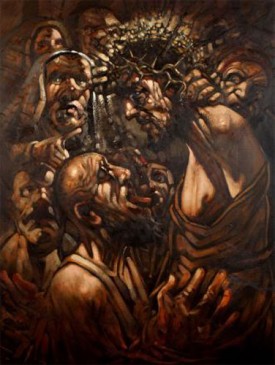 Peter Howson, Outcast, 2011. Oil on canvas, 48¼ x 36¼ inches. Courtesy of Flowers Gallery