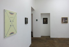 Installation shot of the exhibition, “Ever Since I put Your Picture in a Frame,” 42 Carlton Place, with works by Clive Hodgson, left, André Derain, Walter Richard Sickert and others. Photo: Courtesy of Merlin James