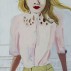 Chantal Joffe, Blonde in a Lace Collar, 2012. Oil on board, 72-1/8 x 47-7/8 inches. Courtesy of Cheim & Read