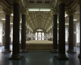 Karla Black, Empty Now, 2012. Installation, Library, Royal Exchange Square. Courtesy of Gallery of Modern Art, Glasgow
