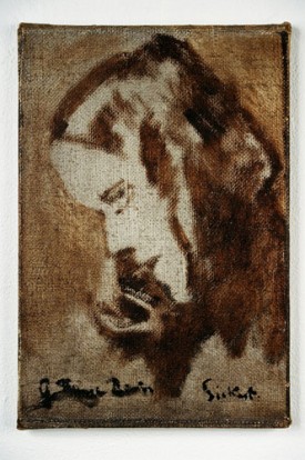 Walter Richard Sickert, Gwen Ffrangcon Davies as Elizabeth Barrett Browning, 1934. Oil on canvas, 16 x 11 inches. Private Collection