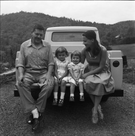 David and Jean Smith with their daughters, Rebecca and Candida, Bolton Landing, ca. 1958.