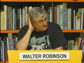 Walter Robinson, founder-editor of Artnet Magazine, appears on the Kostabi Show's Name That Painting quiz. Courtesy of thekostabishow.com