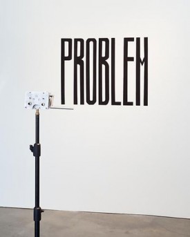 Teresa Henriquez, Problem, 2011. Binoculars stand with crank and paint on wall, dimensions variable. Courtesy of Meulensteen Gallery