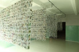 Katarzyna Jozefowicz, Sights, 2010-12. Hand-stitched vinyl envelopes with cut images. Courtesy of The Wyspa Art Institute, Gdansk