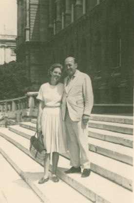 Jenny and Clement Greenberg on the steps of the Kunsthistoriches Museum, Vienna, in 1959, from the book under review