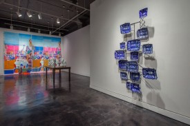 Installation shot of Ann Agee's work at Lock Gallery, one of the shows to be discussed at The Review Panel Philadelphia