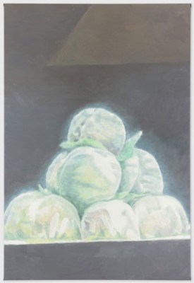 Luc Tuymans, Peaches, 2012. Oil on canvas, 68-1/2 x 46-1/2 inches. Courtesy David Zwirner, New York/London