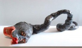 Mary Carlson, Four Part Snake, 2010. Glazed ceramic, 41 x 12 x 14 inches. Courtesy of Studio 10
