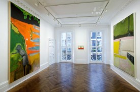 Installation shot of works by Peter Doig at Michael Werner Gallery, Mayfair, London