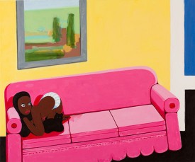 David Humphrey, Pink Couch, 2012. Acrylic on canvas, 60 x 72 inches. Courtesy of Fredericks & Freiser