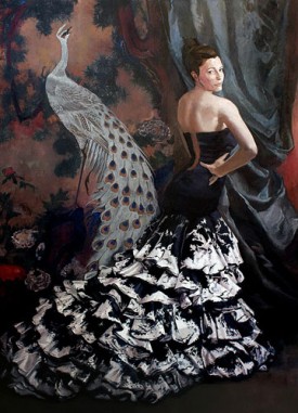 Tim Kent, Dress Makers Muse, 2012. Oil on Linen, 84 x 60 inches. Courtesy of the Artist