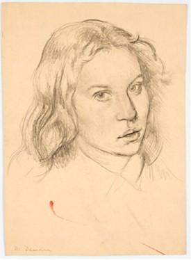 Leo Steinberg, Untitled, “’41, Deirdre.” Graphite on paper, 12-7/8 inches x 9¼ inches. Courtesy of the New York Studio School