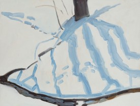 Lois Dodd, Tree Shadow on Snow, 1995. Oil on masonite, 13 x 17 inches. Courtesy Alexandre Gallery, New York