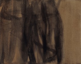 Cora Cohen, Small Dropcloth Drawing, 2013. Acrylic mediums, graphite, pigment on dropcloth, 20 x 25 inches. Courtesy of Guided by Invoices