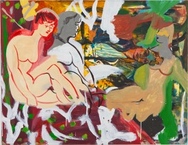 Jackie Gendel, Comedy of Manners, 2012. Oil on canvas over panel, 34 x 44 inches. Courtesy of Jeff Bailey Gallery