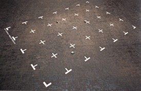 Antonio Dias , Do It Yourself: Freedom Territory, 1968, Adhesive vinyl on floor, overall dimensions variable, Daros Latinamerica Collection, Zürich