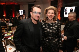 Bono and Francis Beatty Adler at the Drawing Center Gala, April 10, 2013. Photo by Hal Horowitz