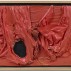 Alberto Burri, Rosso Plastica L.A.,1966. Plastic, acrylic, combustione on Celotex, 11-3/8 x 14-1/2 inches Courtesy Mitchell-Innes & Nash