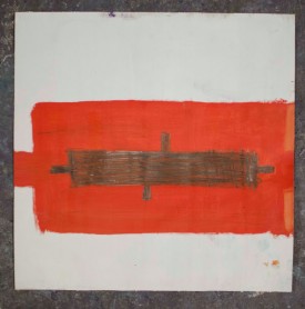 Paul Pagk, Untitled (from series "Search for Mengfu"), 2012, oil paint on gesso paper, 12.5 x 12.5 inches. Courtesy of Studio 10.