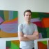 Greg Goldberg in his studio with works destined for his solo show at Stephan Stoyanov Gallery. Photo courtesy of the Artist