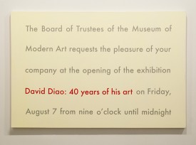 David Diao, 40 Years of His Art, 2013. Acrylic and vinyl on canvas, 40 x 60 inches. Courtesy of Postmasters