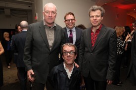 Sean Scully, Brett Littman, Corban Walker (front) and David Cohen at the Drawing Center Gala, April 10, 2013. Photo by Hal Horowitz
