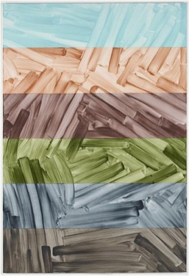 Bernard Frize, Alea, 2012. Acrylic and resin on canvas, 85 3/4 x 58 1/2 inches.