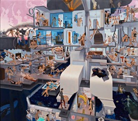 Hilary Harkness, Red Sky in the Morning, 2010-11. Oil on panel, 37 x 42 inches. Courtesy the artist and Mary Boone Gallery, New York