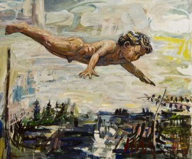 Jon Imber, Flying, 1998. Oil on linen , 60 x 78 inches. Courtesy of the Artist