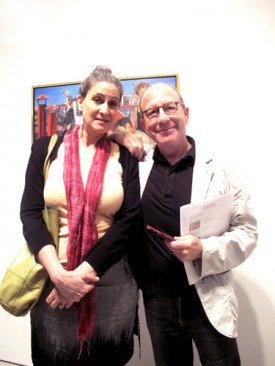 Oriane Stender and Jerry Saltz. Photo: Robin Siegel (c) 2013