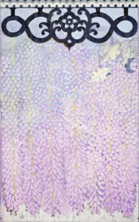 Robert Zakanitch, Hanging Gardens Series (Wisteria II), 2011-12. Gouache and colored pencil on paper, 96 x 60 inches. Courtesy of Nancy Hoffman Gallery