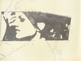 Giosetta Fioroni, Ragazza TV (TV Girl), 1964-1965, pencil, white and aluminum enamel on canvas, 44 13/16 x 57 1/2 inches. Courtesy of the artist.